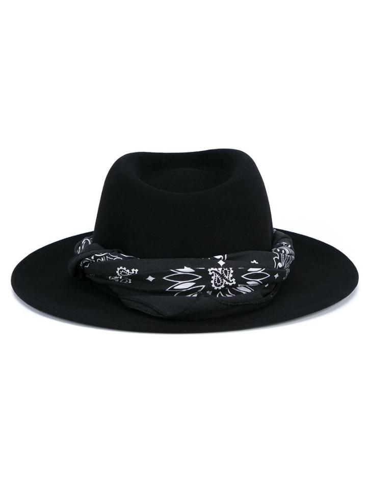 Maison Michel Felt Thadee Hat With Bandanna