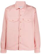 Ami Paris Camp Collar Bi Material Shirt - Pink