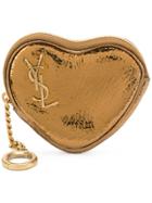 Saint Laurent Heart Coin Pouch - Metallic