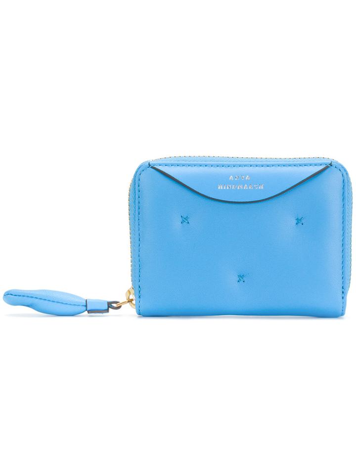 Anya Hindmarch Quilted Chubby Small Zip Around Wallet - Blue