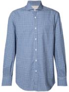Brunello Cucinelli - Checked Shirt - Men - Cotton - M, Blue, Cotton