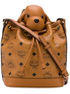 Mcm Small Visetos Leather Zoo Crossbody Bag - Brown
