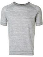 Roberto Collina Striped Knitted T-shirt - Grey