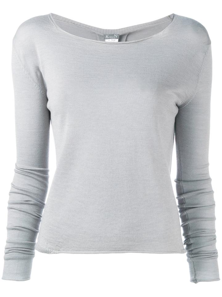 Kristensen Du Nord Boat Neck Sweater, Women's, Size: 2, Grey, Cotton/cashmere