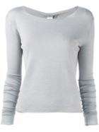 Kristensen Du Nord Boat Neck Sweater, Women's, Size: 2, Grey, Cotton/cashmere