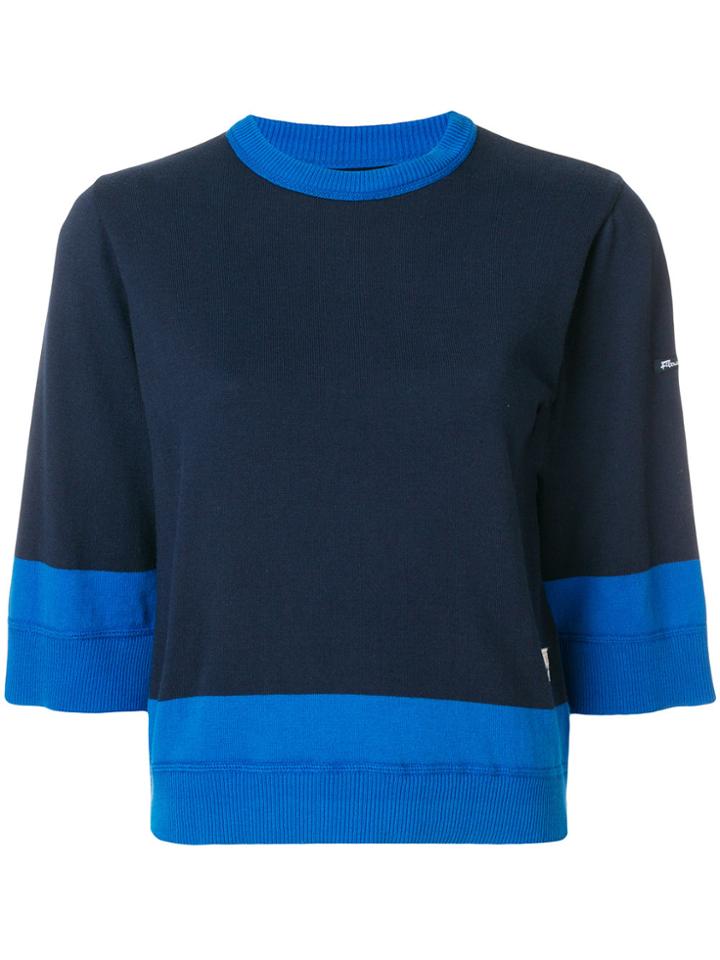 Cabane De Zucca Colour Block Knitted Top - Blue