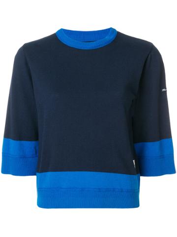 Cabane De Zucca Colour Block Knitted Top - Blue