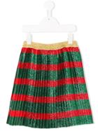 Gucci Kids - Striped Skirt - Kids - Silk/cotton/polyamide/metallized Polyester - 8 Yrs, Green