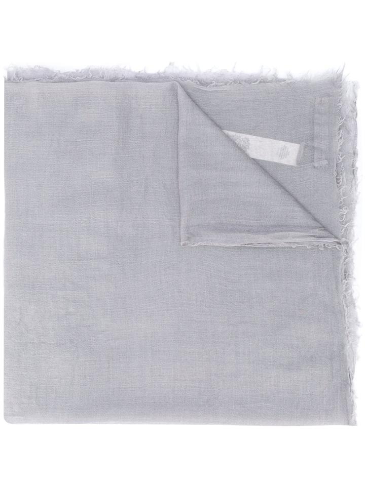 Rick Owens - Frayed Scarf - Men - Silk/cashmere - One Size, Grey, Silk/cashmere