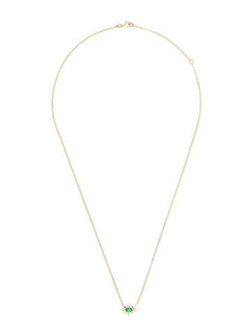 Sauer Colar Dots Em Ouro Amarelo, Esmeralda E Diamante - Gold