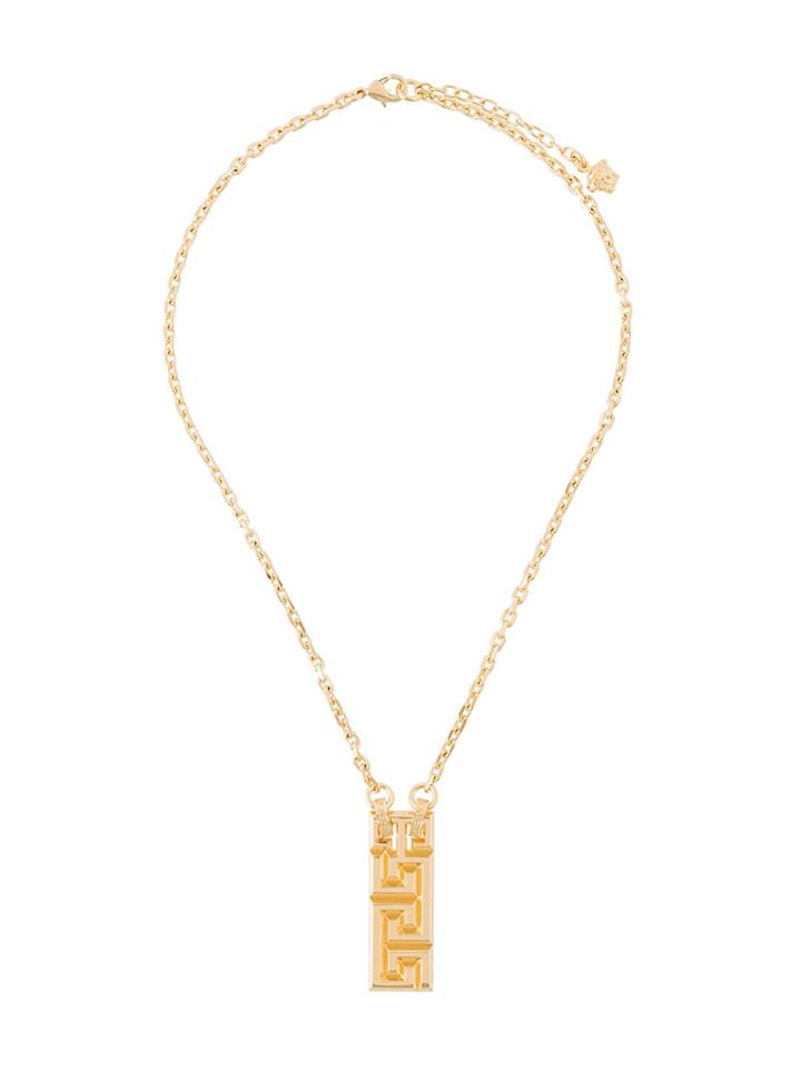 Versace '#greek' Pendant Necklace, Women's, Metallic