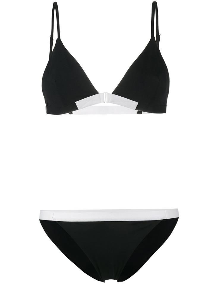 Jean Yu Contrast Triangle Bikini Set - Black