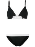 Jean Yu Contrast Triangle Bikini Set - Black