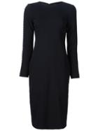 Christian Siriano Button Trim Detail Dress, Women's, Size: 4, Black, Spandex/elastane/cotton/viscose