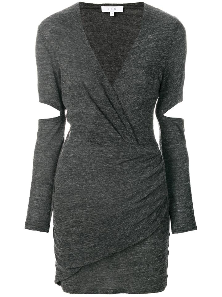 Iro Arm Slit Wrap Dress - Grey