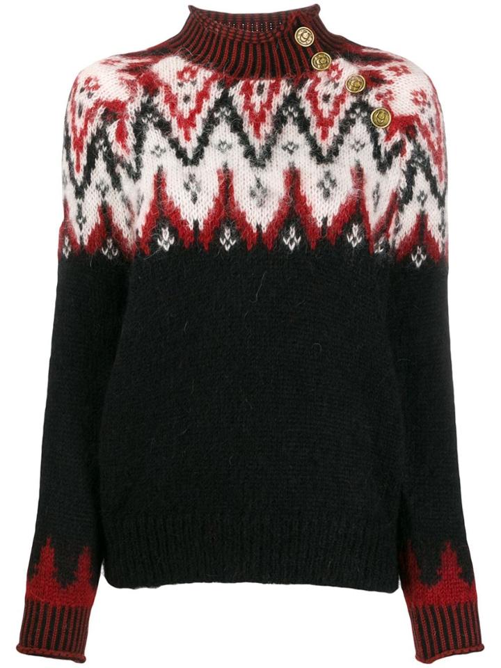 Coach Asymmetric Buttoned Jumper - Black