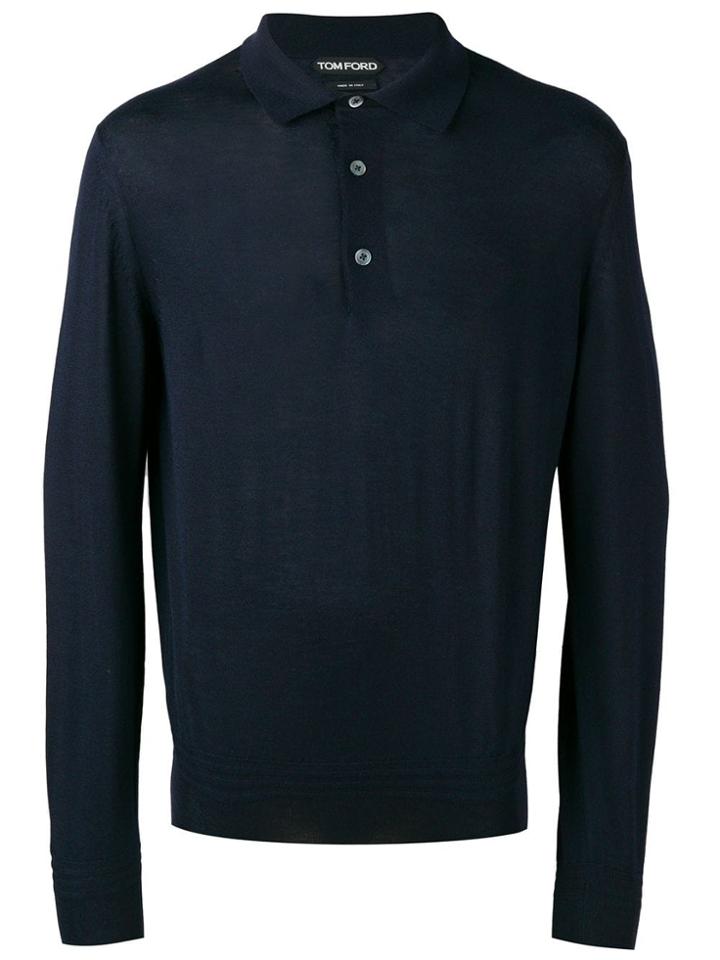 Tom Ford Long-sleeve Polo Shirt - Blue