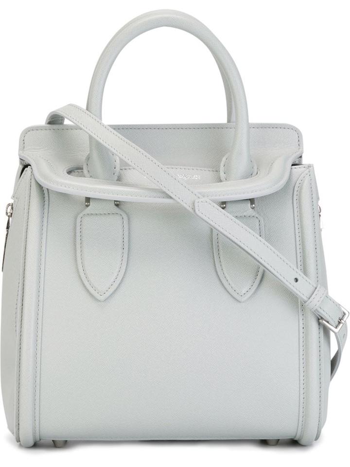 Alexander Mcqueen Heroine Tote, Women's, Blue, Leather
