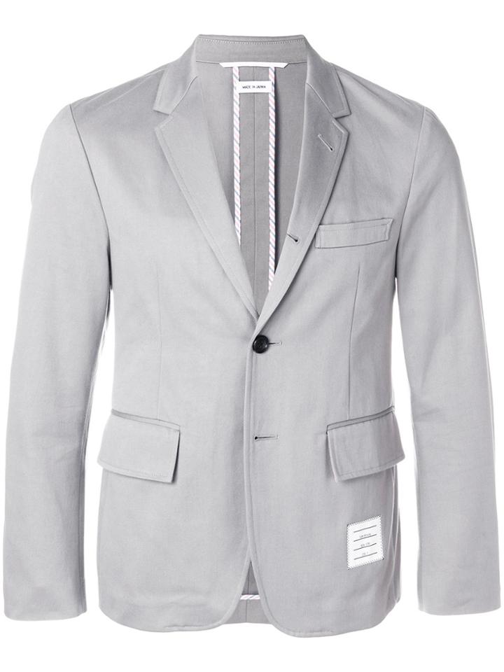 Thom Browne Unconstructed Cotton Twill Classic Sport Coat - Grey