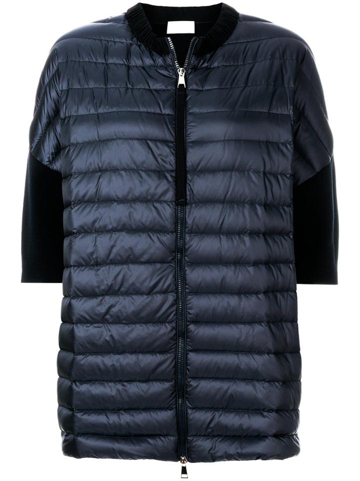 Moncler Short Sleeve Padded Front Cardigan - Blue