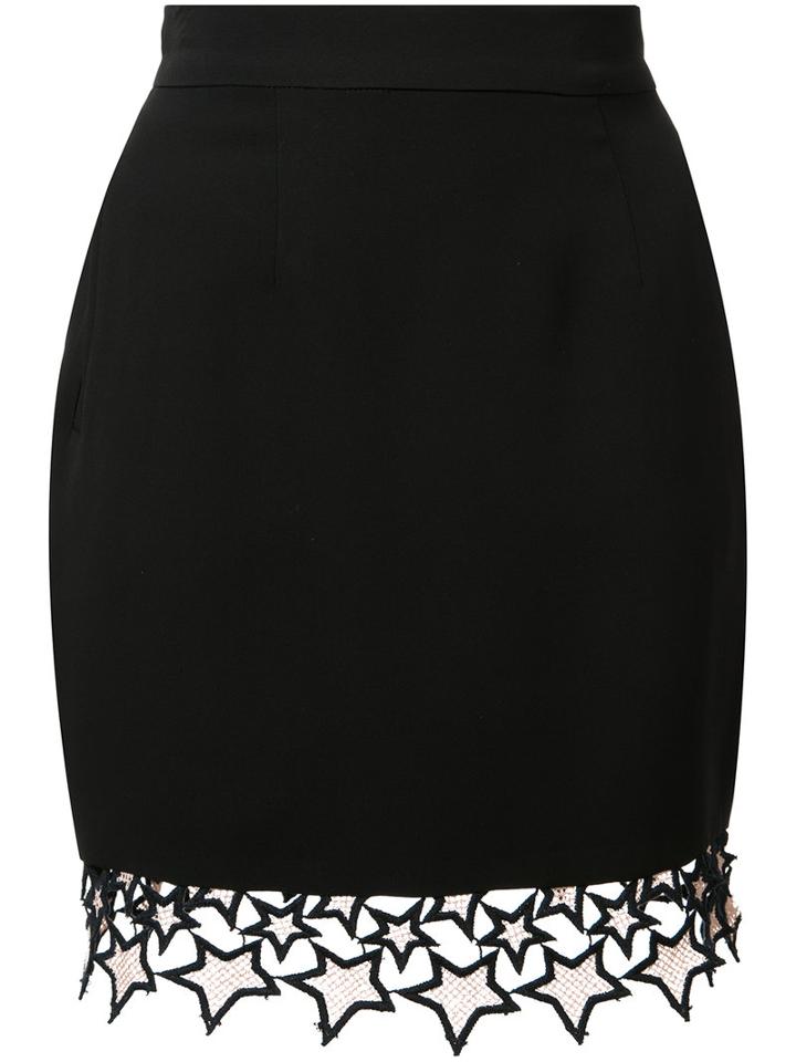 Fleur Du Mal - Galaxy Mini Skirt - Women - Silk/nylon - Xxs, Black, Silk/nylon