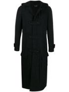 Comme Des Garçons Homme Plus Metallic Front Strap Coat - Black