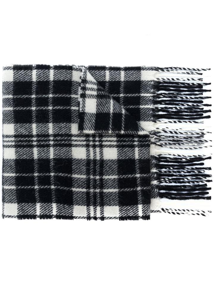 Ami Alexandre Mattiussi Black And White Squared Pattern Scarf