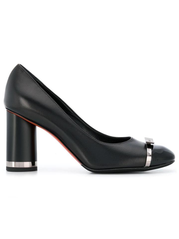 Baldinini Round Toe Silver Trimmed Pumps - Black