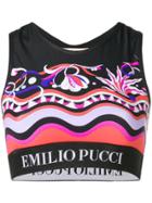Emilio Pucci Burle Print Crop Top - Black