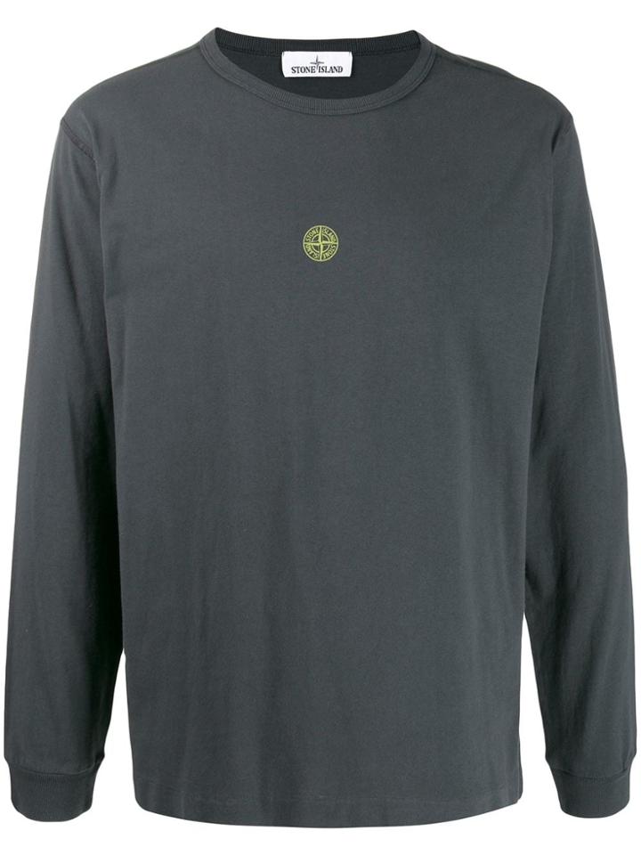 Stone Island Small Logo Print T-shirt - Grey