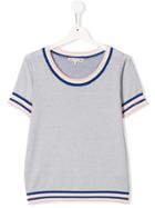 Bonpoint Teen Striped Hem Sweatshirt - White