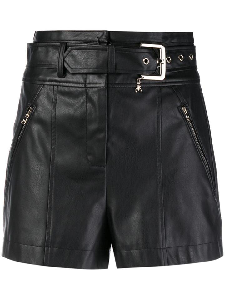 Patrizia Pepe Leather-like Shorts - Black