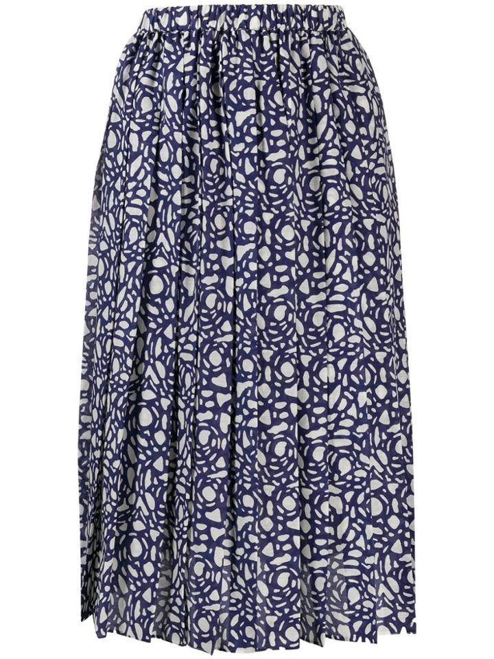 Sara Lanzi Graphic Print Midi Skirt - Blue