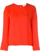 Erika Cavallini Jewel Neck Blouse, Women's, Size: 42, Red, Acetate/viscose