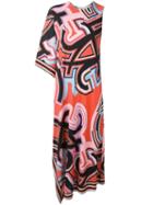Emilio Pucci Abstract Print Asymmetric Dress, Women's, Size: 48, Viscose/silk