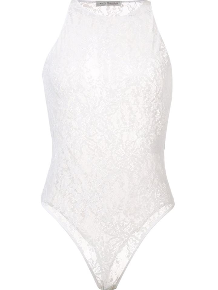 Faith Connexion Lace Bodysuit, Women's, Size: 2, White, Polyamide/spandex/elastane