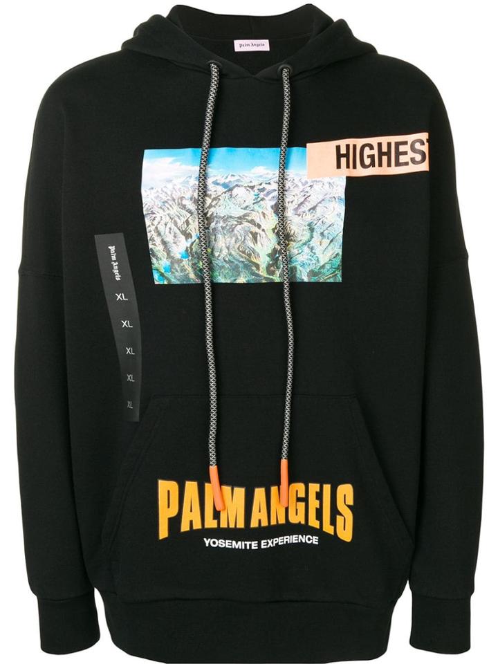 Palm Angels Yosemite Print Hoodie - Black