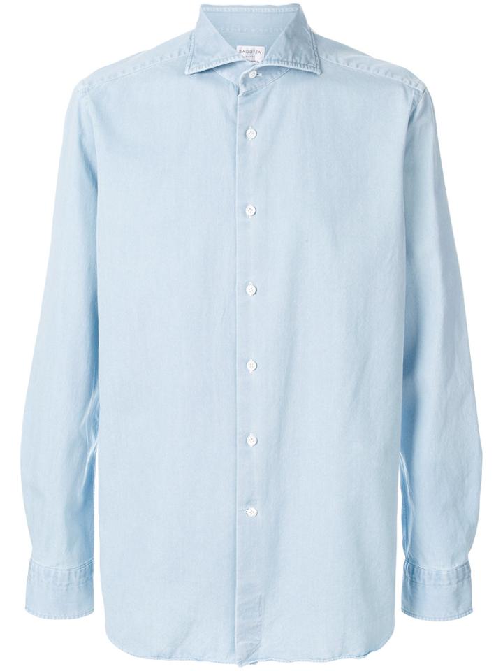 Bagutta Long Sleeve Denim Shirt - Blue