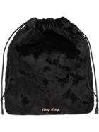 Miu Miu Velvet Drawstring Pouch - Black