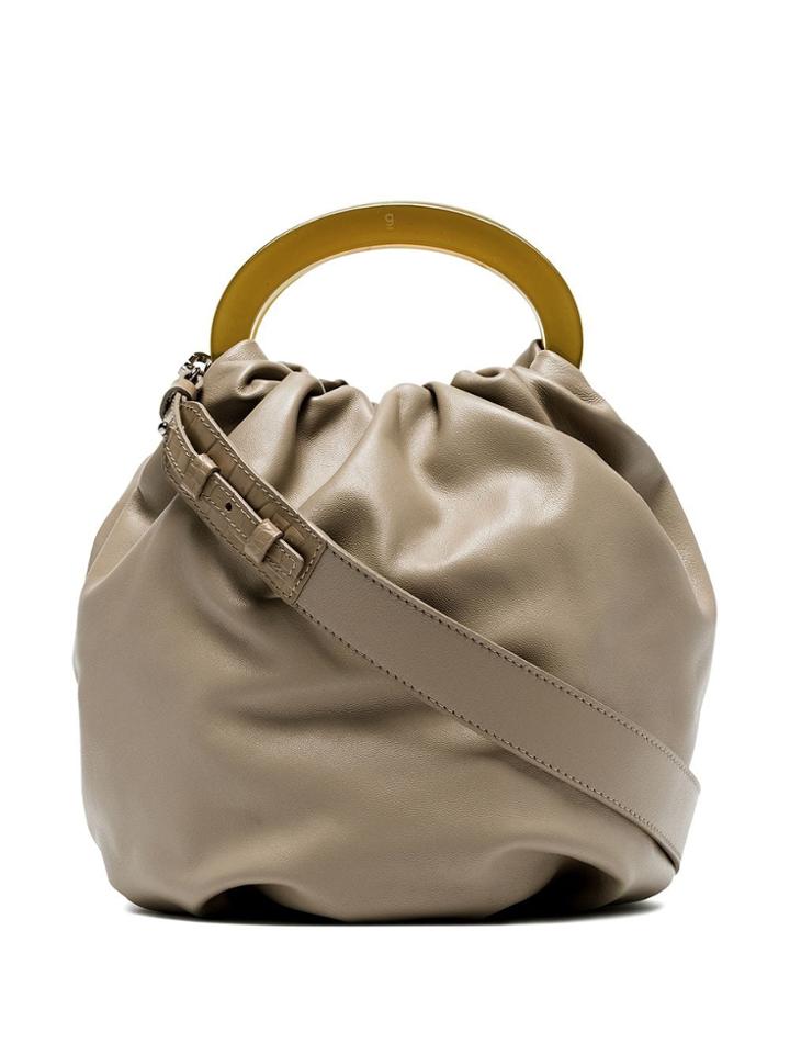 Gu De Beige Posy Drawstring Leather Bag - Neutrals