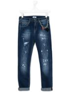 Msgm Kids - Distressed Denim Jeans - Kids - Cotton/spandex/elastane - 14 Yrs, Blue