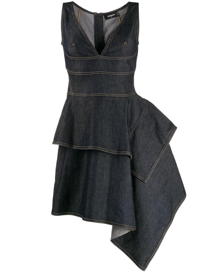 Dsquared2 Sleeveless Asymmetric Hem Dress - Blue