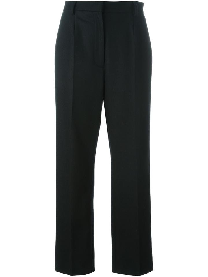 Mm6 Maison Margiela Cropped Trousers, Women's, Size: 38, Black, Polyamide/wool/viscose