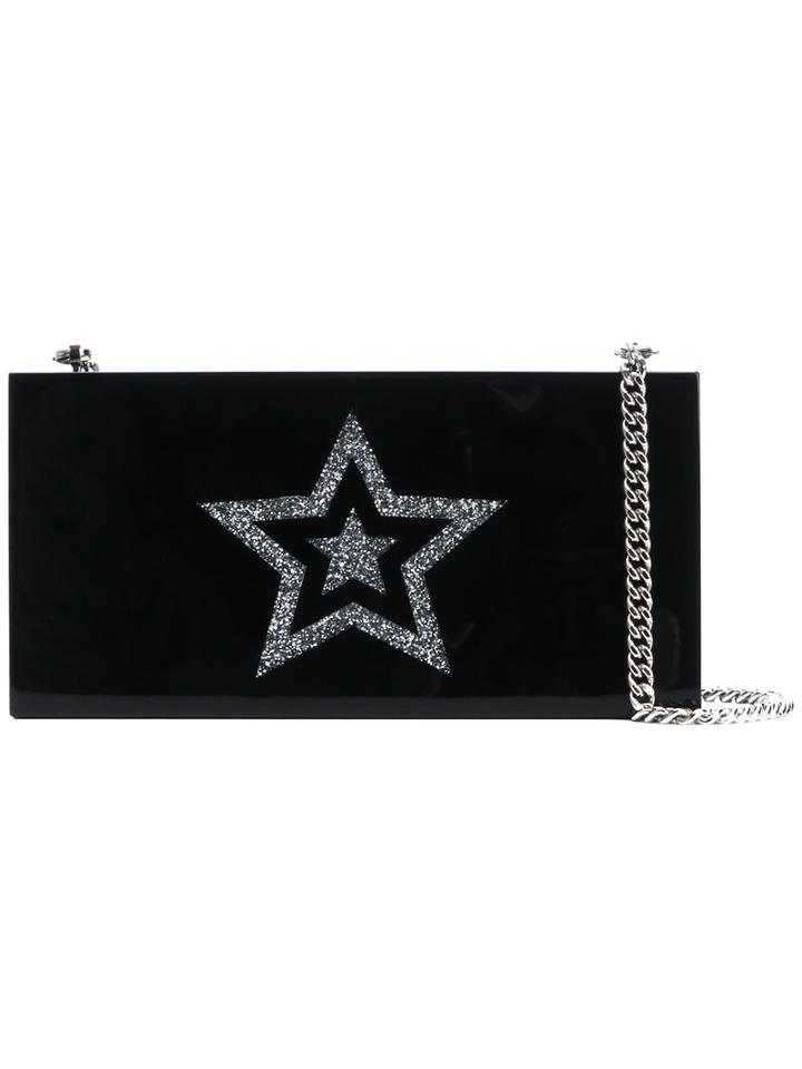 Stella Mccartney - Star Box Clutch - Women - Plastic - One Size, Black, Plastic