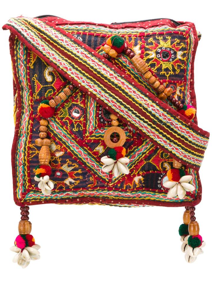 A.n.g.e.l.o. Vintage Cult 1970's Beaded Shoulder Bag - Red