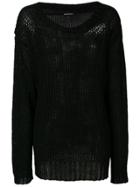 Ann Demeulemeester Oversized Loose-knit Sweater - Black