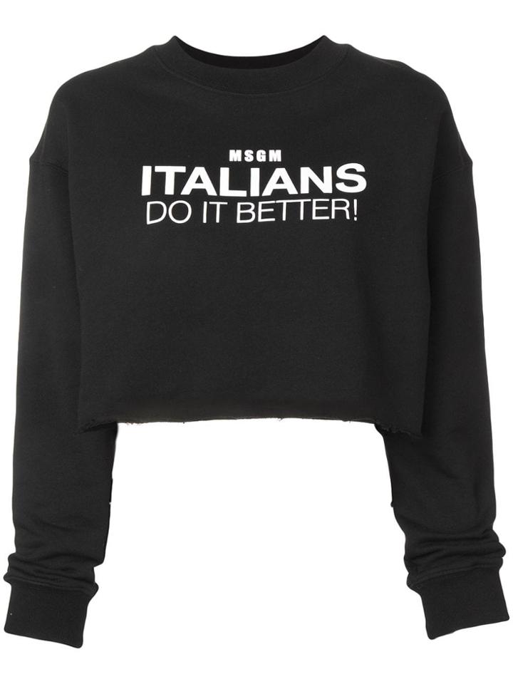 Msgm Italians Do It Better Sweatshirt - Black