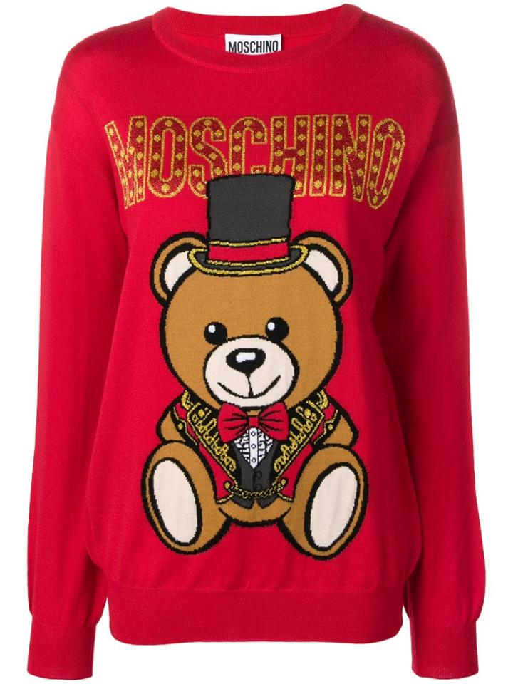 Moschino Circus Bear Jumper - Red