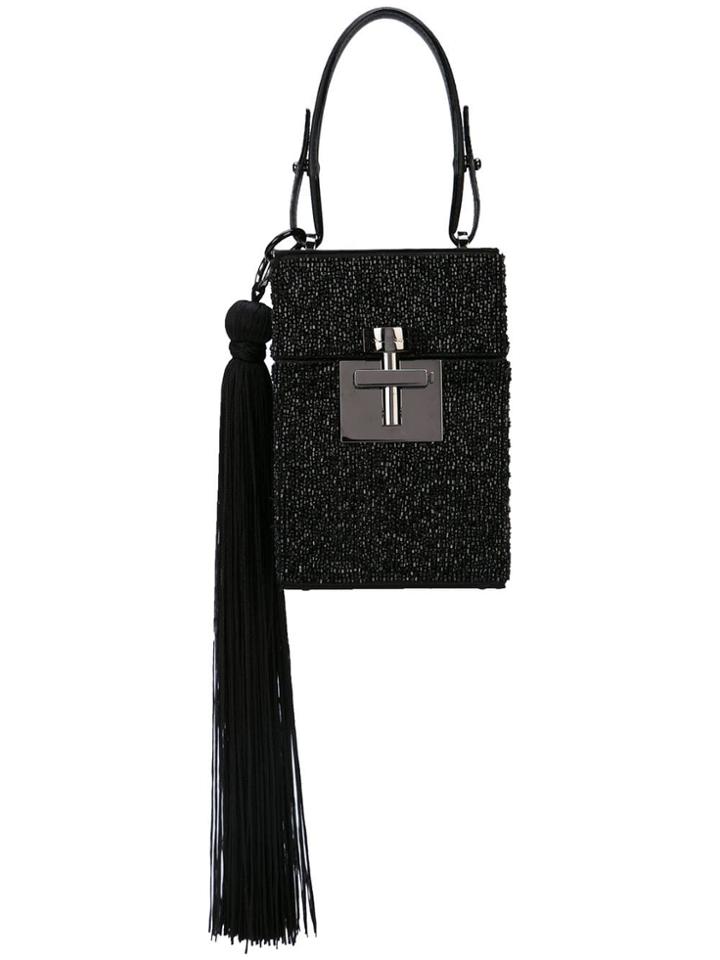 Oscar De La Renta Beaded Box Bag - Black