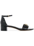 Salvatore Ferragamo Gancini Ankle Strap Sandals - Black